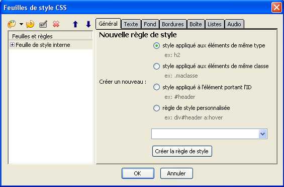 Editeur CSS
